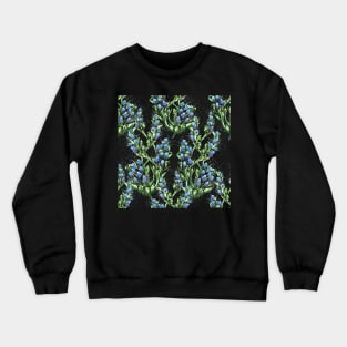 Spring bluish floral bloom white background Crewneck Sweatshirt